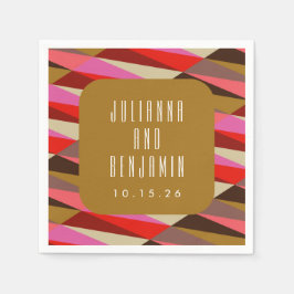 Den moderna Eleganten Art Deco Geometric Bröllop A Pappersservett