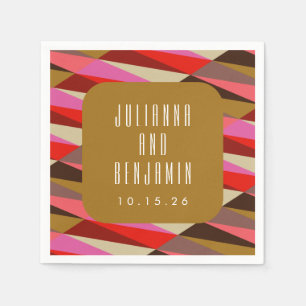 Den moderna Eleganten Art Deco Geometric Bröllop A Pappersservett