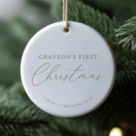 Den moderna Eleganten Baby födelsetalen Första jul Julgransprydnad Keramik