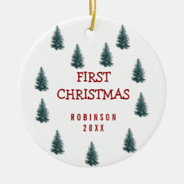 Den moderna Eleganten Baby Första jul Baby Julgransprydnad Keramik