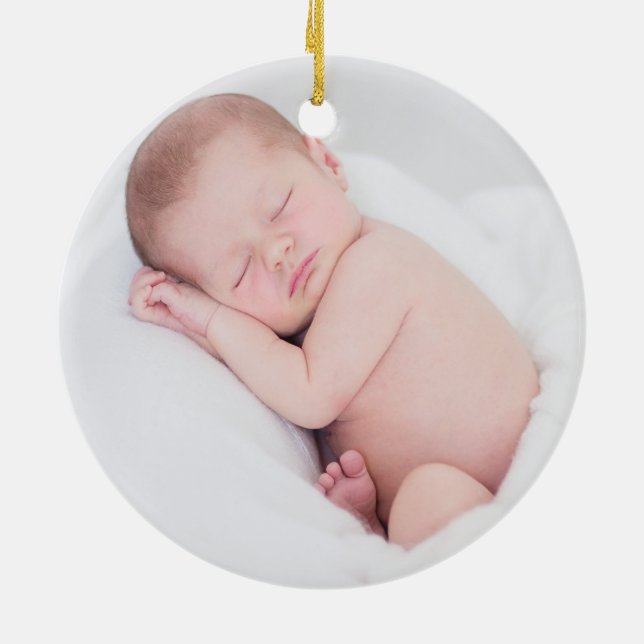Den moderna Eleganten Baby - första jul Julgransprydnad Keramik (Baksidan)