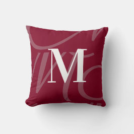 Den moderna Eleganten Big Monogram Burgundy Red Kudde