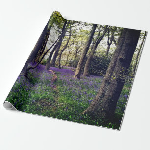 Den moderna eleganten Blåskogens Blommigt - vacker Presentpapper