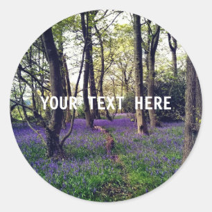Den moderna eleganten Blåskogens Blommigt - vacker Runt Klistermärke