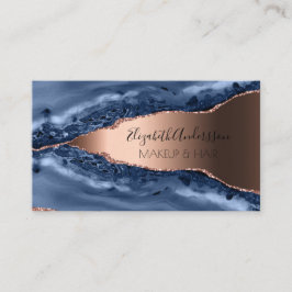 Den moderna eleganten Blue ro guld agate marble Visitkort