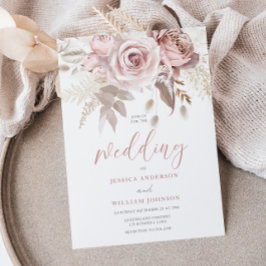 Den moderna Eleganten Bröllop i  Blommigten Inbjudningar