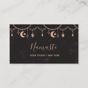 Den moderna Eleganten Celestial Inslag Yoga Visitkort