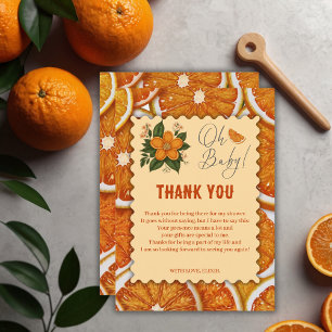 Den moderna Eleganten Citrus Orange Baby Shower Inbjudningar
