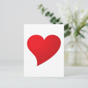 Den moderna eleganten Cute Red big eart minimalist Vykort