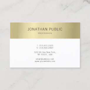 Den moderna Eleganten Faux Guld minimalistisk Prof Visitkort