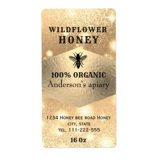 Den moderna eleganten gnistra guld logotyp bin hon fraktsedel (Framsidan)