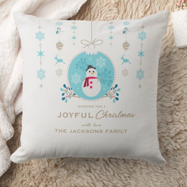Den moderna Eleganten God jul Snögubbe Kudde (Skapare uppladdad)
