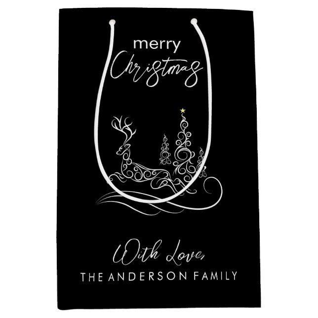 Den moderna Eleganten God jul Träd och renar (Framsidan)