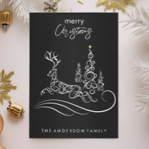 Den moderna Eleganten God jul Träd och renar