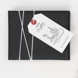 Den moderna Eleganten God jul Träd och renar Presentetikett