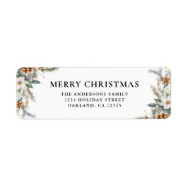 Den moderna Eleganten Gräs Träd Greenery God jul Returadress Etikett