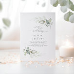 Den moderna Eleganten Greenery Minimalist Bröllop Inbjudningar<br><div class="desc">Elegant-manuskalligrafi och drömmande gieneri-bröllopsinbjudan</div>