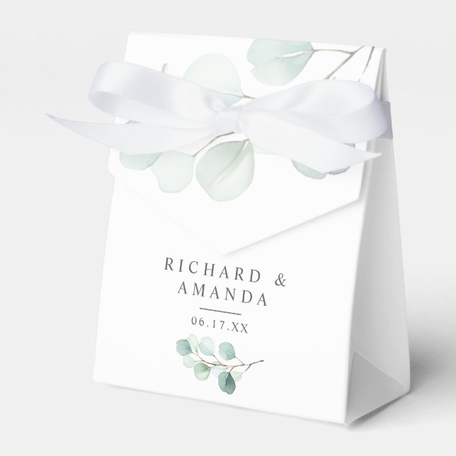 Den moderna Eleganten Greenery Minimalist Bröllop Presentaskar (Framsidan Sidan)