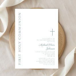 Den moderna Eleganten Grönt Kor Första Heligan Kom Inbjudningar