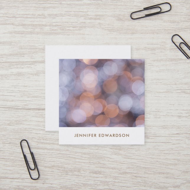 Den moderna eleganten guld blå mönster professione fyrkantigt visitkort (Fram/Back In Situ)