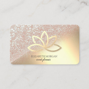 Den moderna Eleganten Guld Bokeh Ombre Guld Lotus Visitkort