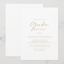 Den moderna Eleganten Guld Gender Reveal Party Inbjudningar
