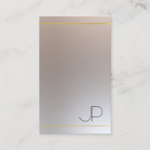 Den moderna Eleganten Guld Silver ser monogrammad  Visitkort