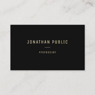 Den moderna Eleganten Guld Text Namn Black-mallen Visitkort