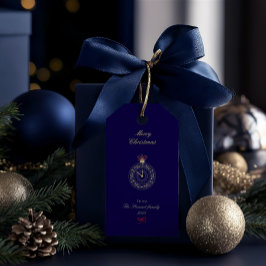 Den moderna Eleganten Hand plockade God jul Presentetikett