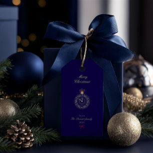 Den moderna Eleganten Hand plockade God jul Presentetikett