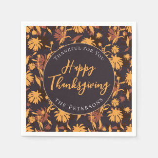 Den moderna Eleganten Happy thanksgiving Coneflowe Pappersservett