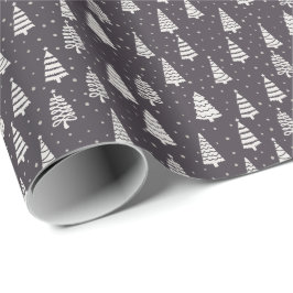Den moderna Eleganten Julgranar Snö Blue Gift Presentpapper