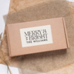 Den moderna eleganten Julkräm enkel Rektangulärt Klistermärke<br><div class="desc">Julkräm,  naturlig modern elegant,  enkel paketetikett för helgdag</div>