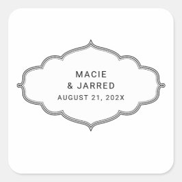 Den moderna Eleganten, klassiskt minimalistisk Fyrkantigt Klistermärke