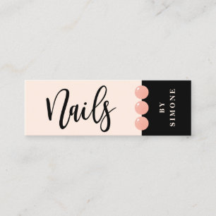 Den moderna eleganten nagel polerar droppar rosa mini visitkort