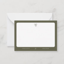 Den moderna Eleganten Oliv grönt Bröllop