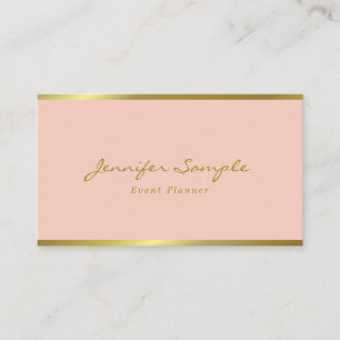 Den moderna eleganten räcker skrivar den rosa visitkort