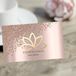 Den moderna Eleganten Ro Guld Diamonds Guld Lotus Visitkort