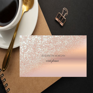 Den moderna Eleganten Ro Guld Glitter bokeh Ombre Visitkort