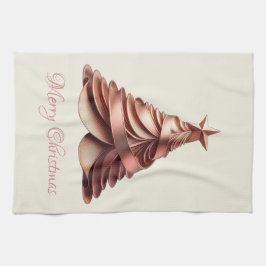 Den moderna Eleganten Ro Guld Julgran Kökshandduk