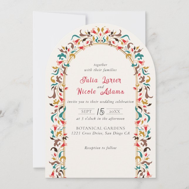 Den moderna Eleganten Romantisk Blommigt Wandeine  Inbjudningar (Framsida)