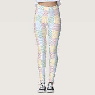 Den moderna Eleganten Rosa ros Blue Grönt Gult Whi Leggings