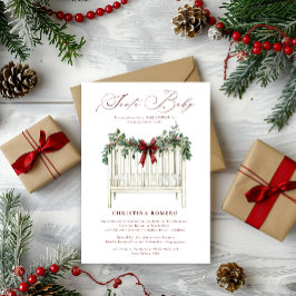 Den moderna Eleganten Santa Baby Baby Shower Inbjudningar