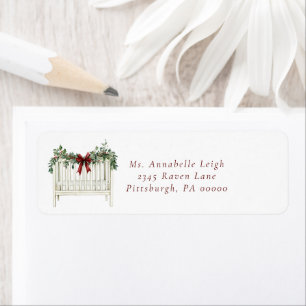 Den moderna Eleganten Santa Baby Baby Shower Returadress Etikett