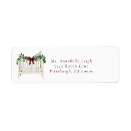 Den moderna Eleganten Santa Baby Baby Shower Returadress Etikett