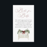 Den moderna Eleganten Santa Baby Baby Shower Tilläggskort<br><div class="desc">Kortet för babykläder i den moderna Eleganten Santa Baby - dagligt roffelkort firar glädjen i en ny ankomst med vår moderna Elegant för matfärgen Santa Baby Shower Collection! Den här charmerande designen har en mysigt baby-krubb, som är mjuk och detaljerad med julgrädden och som framhävs av en känslig, rik-buggbåge. De...</div>