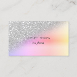Den moderna Eleganten Silver Glitter bokeh Ombre Visitkort