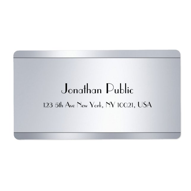 Den moderna Eleganten Silver Script Glamor Modern  Fraktsedel (Framsidan)