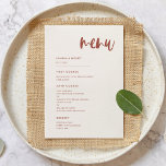 Den moderna eleganten snö rosa bröllop meny<br><div class="desc">Ett modernt och trendig stil för ditt bröllop-kontor: ett djärvt typografi och ett elegant snö rosa & bränt tegelsten färg,  som är lätt att blanda och matcha. Helt anpassade färg och bakgrunder.</div>