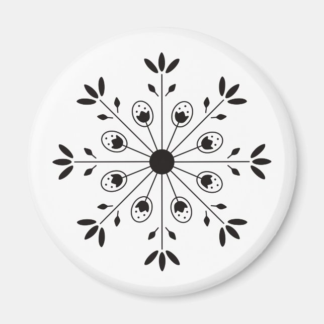 Den moderna Eleganten Snowflake-Helgdag Vinter Magnet (Framsidan)